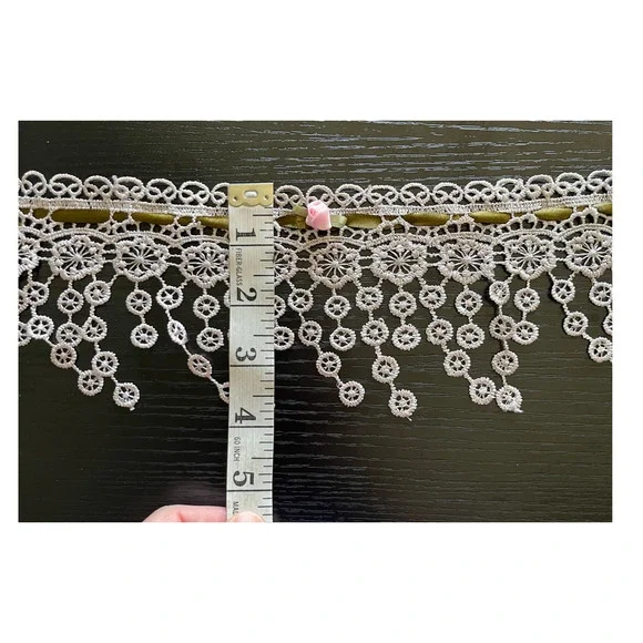 Handmade Upcycled Vintage Lace Choker with Dangling Lace Medallions - Picture 5 of 5